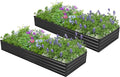 2PCS 8x4x1ft Galvanized Raised Garden Bed Kit, Galvanized Planter Raised Garden by Easllre