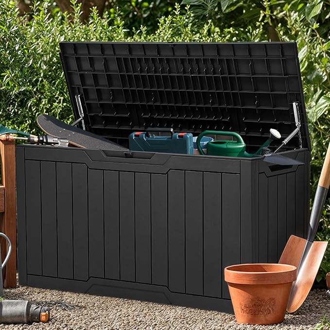 YITAHOME 100 Gallon Resin Deck Box, Weather Resistant Outdoor Storage Box - Image 6