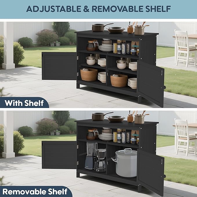 HIPS All-Weather Outdoor Storage Cabinet, Outdoor Sideboard - Image 5