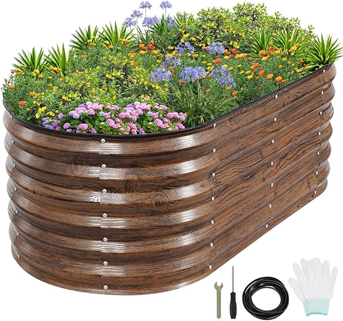 1MORE Galvanized Raised Garden Bed- Planter Garden Boxes Outdoor, Raised Beds by 1MORE