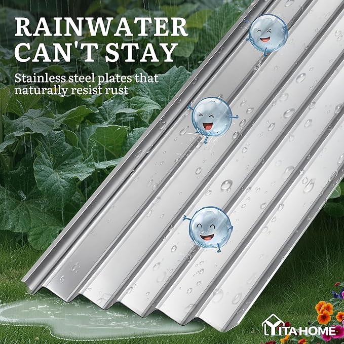 YITAHOME 8x4x3ft Large Raised Garden Bed Kit, Galvanized Metal Planter Box - Image 5