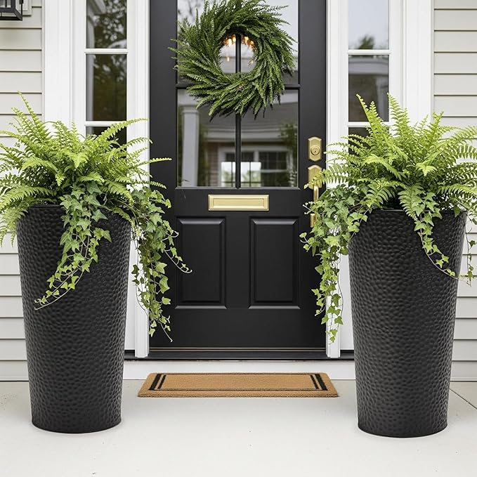 Worth 2 Pack 28" Tall Narrow Metal Planter - Image 8