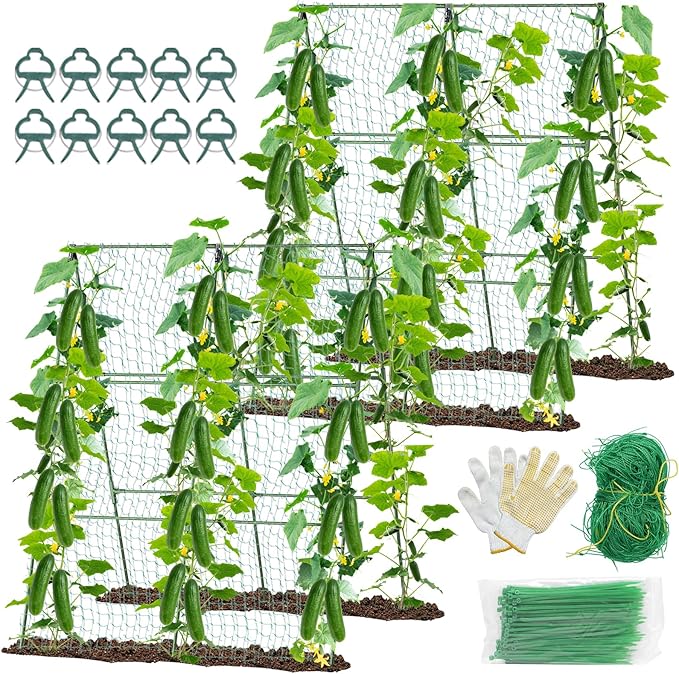 2PCS Cucumber Trellis for Climbing Plants Outdoor, Garden Trellis for Raised by MQHUAYU