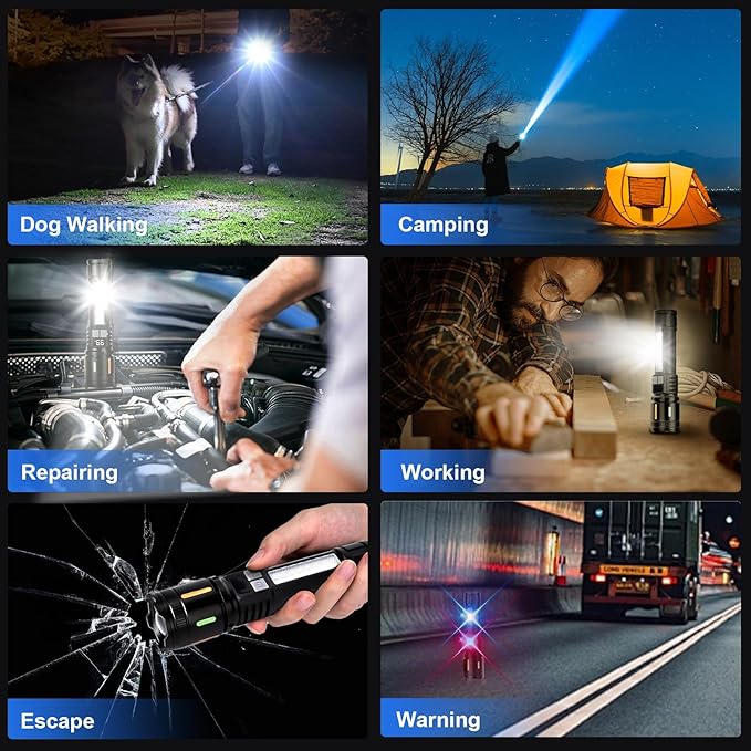 Rechargeable Flashlight High Lumens 900, Super Bright LED Handheld Flashlights - Image 6