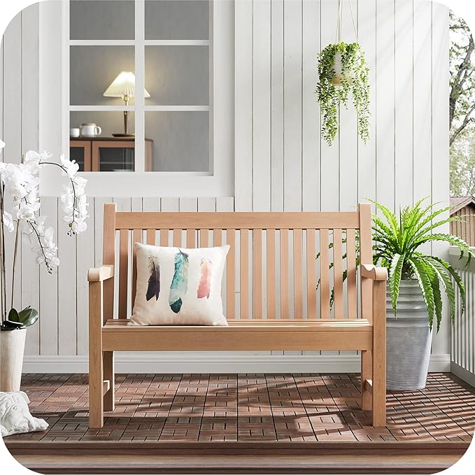 Psilvam 2-Person Poly Lumber Outdoor Bench - Image 2