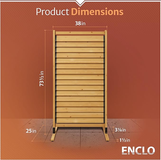 6.1ft H x 3.1ft W Freestanding or Surface Mount Enclo Solara Louvered Screen - Image 7