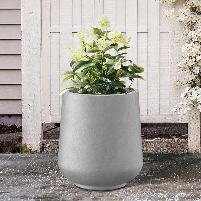 Kante 11.6" Dia Round Concrete Planter, Outdoor Indoor Large Plant Pots - Image 11