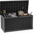 DRATO 320 Gallon Deck Box, Outdoor Large Waterproof Resin Storage Box by DRATOprovidesawarmandcozy