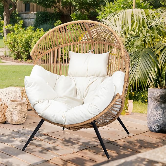 Vongrasig Wicker Egg Chair PE Rattan Chair - Image 3