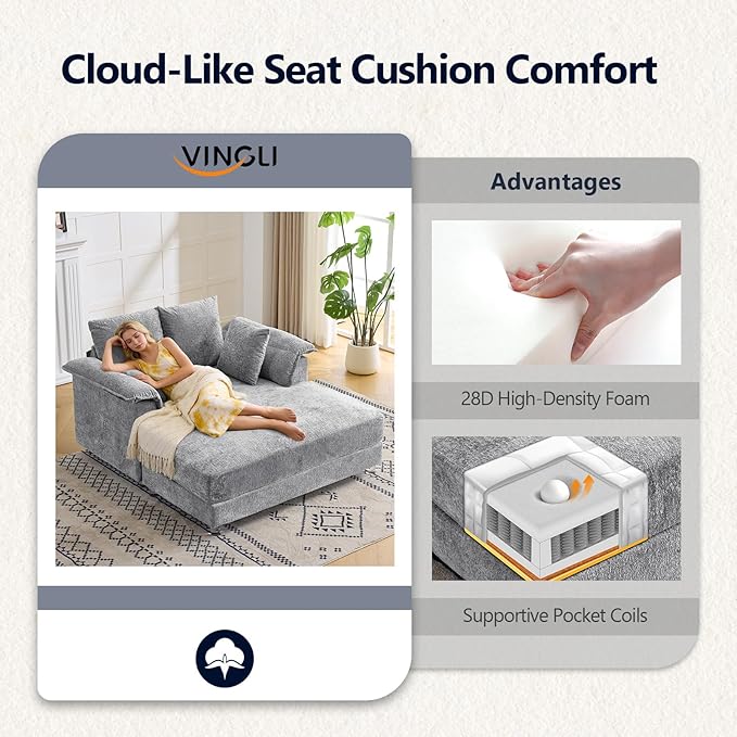 VINGLI Modern Floating Chaise Lounge Chair - Image 4