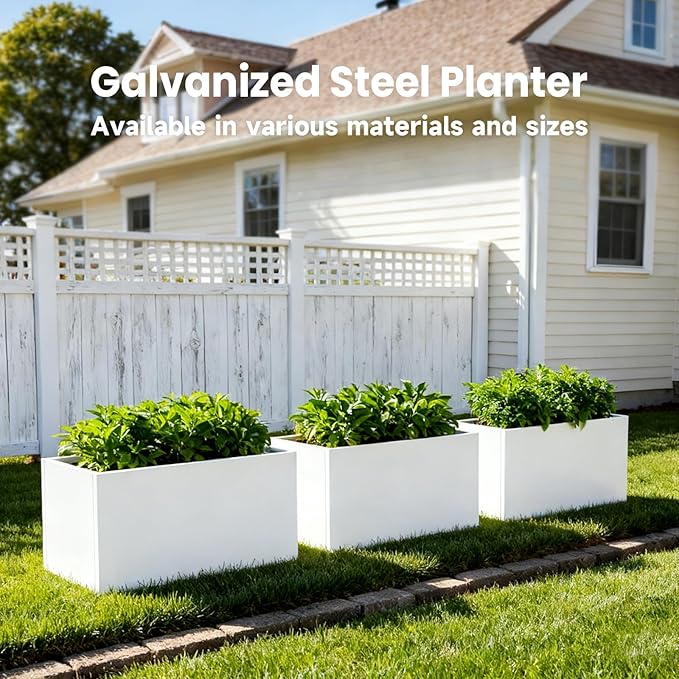 Metal Rectangular Planter 36" L x 12" W x 16" H Galvanized Steel Planter Box - Image 6