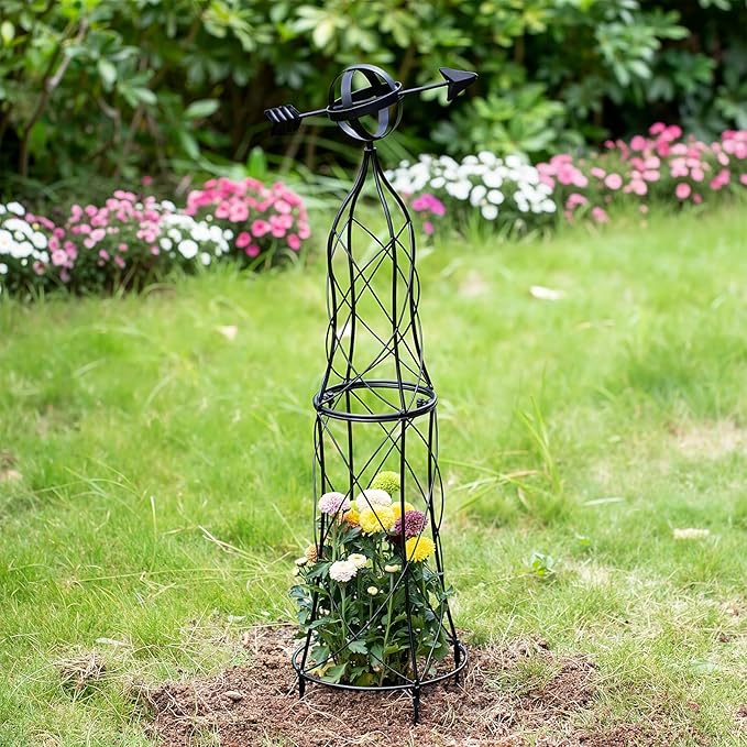 41-Inch Metal Obelisk Trellis – Elegant Garden Support - Image 6