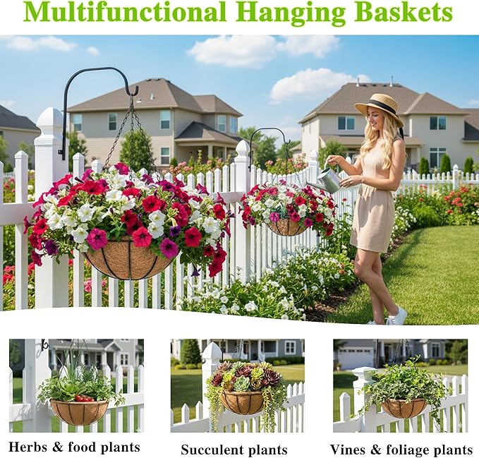 4 Pack Hanging Planter Basket - Image 6