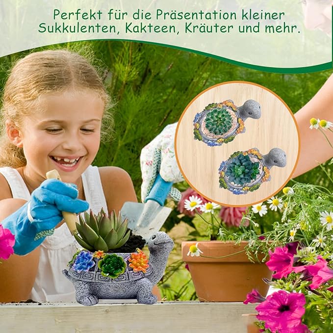 2pcs Small Turtle Planter Window Decor - Image 3