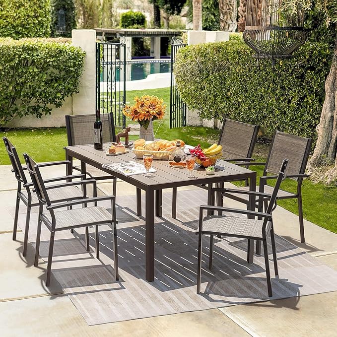 Homall Patio Dining Set 7 Pieces Outdoor Furniture - Image 2