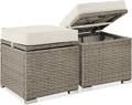 Best Choice Products Set of 2 Wicker Ottomans, Additional Seating, Side Table by BestChoiceProducts