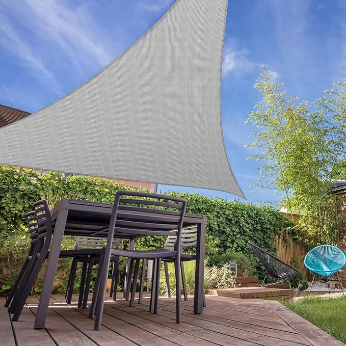 E&K Sunrise 23' x 23' x 23' Sun Shade Sail Triangle Canopy Shade Cover UV Block - Image 7