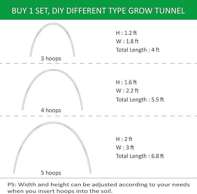 Gardzen Garden Hoops for Raised Beds Greenhouse Hoops, DIY Kit for Row Cover - Image 7