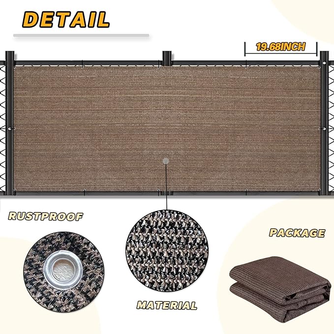 LOVE STORY Balcony Privacy Screen, 2.5'x5' Deck Shield Screen Fence Cover - Image 6