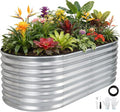 Galvanized Raised Garden Bed Outdoor 24'' Deep | Oval Metal Garden Beds by Unknown