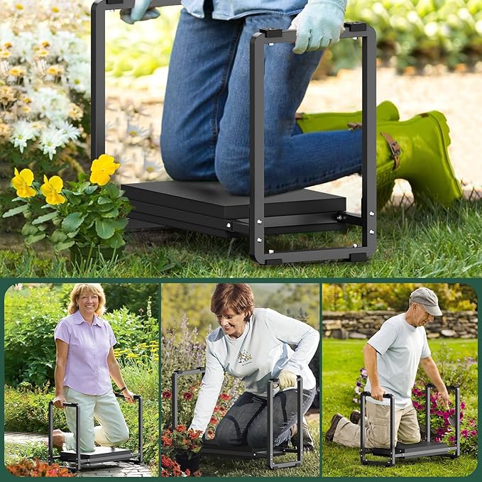 FLINTER Garden Kneeler and Seat, 10.2" Wider Heavy Duty Thick Gardening Bench - Image 6
