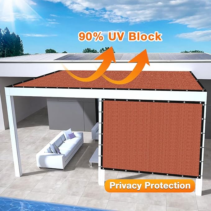 Artpuch 90% Sun Shade Cloth, 9 x 9 FT Pergola Shade Cover Canopy - Image 3