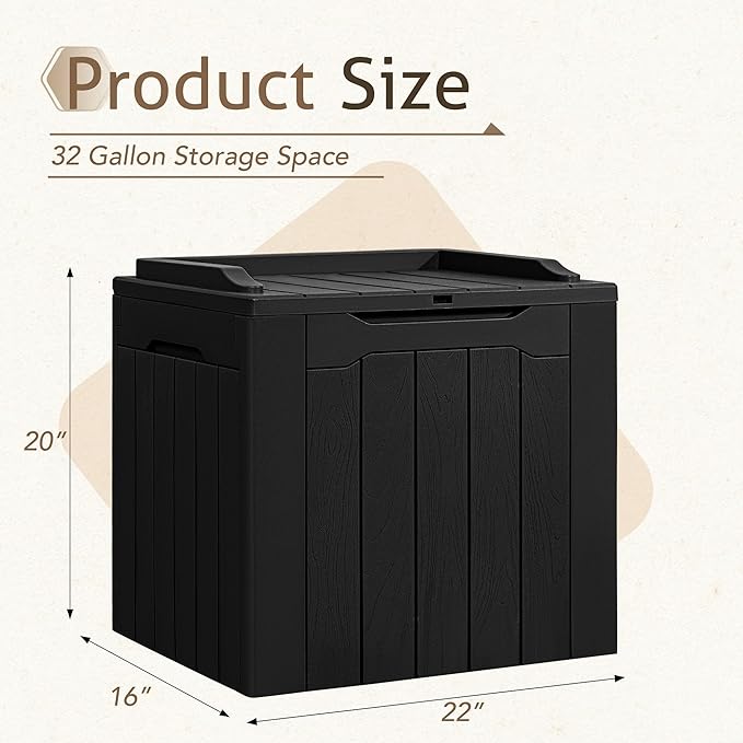 Flamaker Deck Box 31 Gallon Waterproof Resin Small Deck Box - Image 6