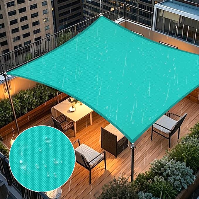 Artpuch Waterproof Sun Shade Sail, UV Resistant Rain Canopy, Curved Edges Shade by Artpuch