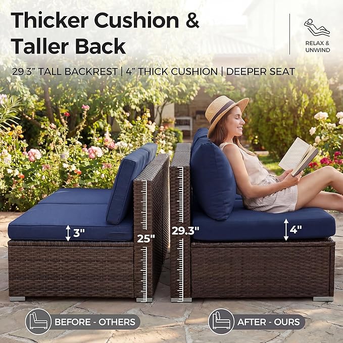 NICESOUL 9 Piece Patio Furniture Set - Image 7