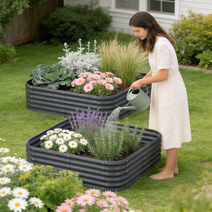2-Pack 4x1.5ft Galvanized Raised Garden Bed, Outdoor Planter Bed, Metal Planter - Image 7