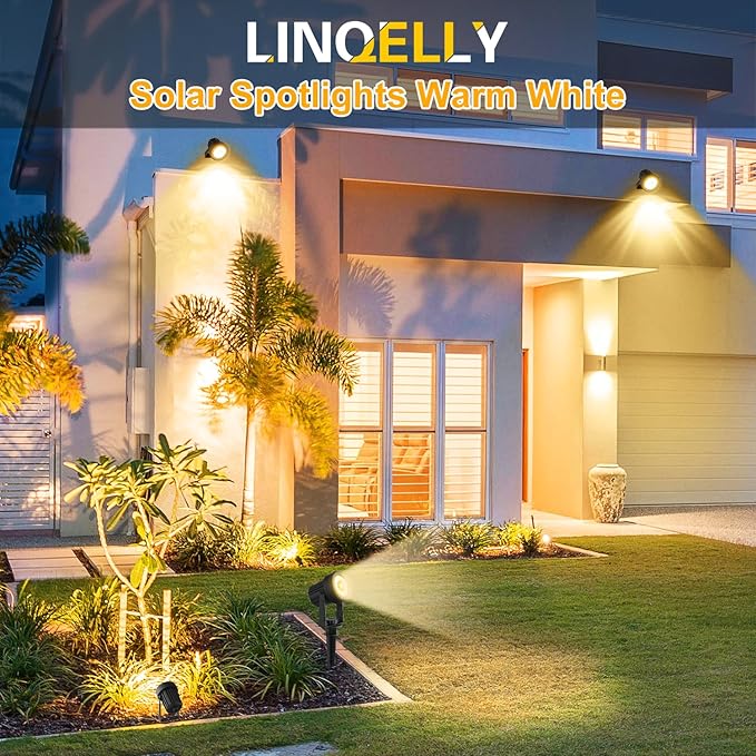Solar Spotlights Outdoor Waterproof, Warm White Landscape Spotlights, - Image 7