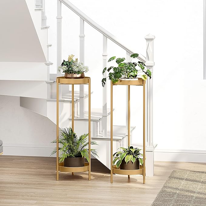 Metal Gold Tall Plant Stand Indoor or Outdoor - Image 7