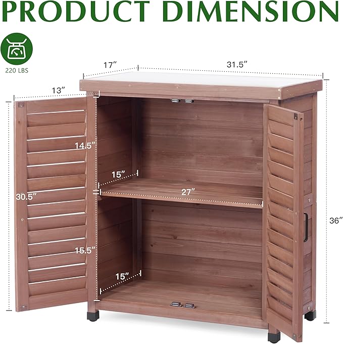 Outdoor Storage Cabinet & Potting Bench Table - Image 3