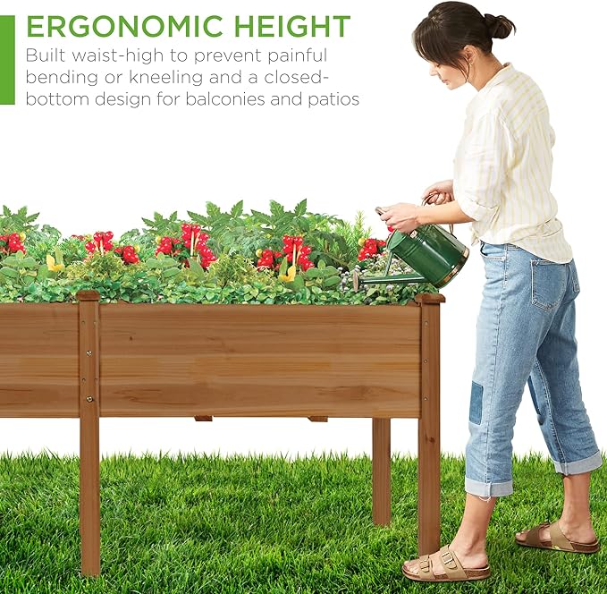 Best Choice Products 72x24x30in Raised Garden Bed, Elevated Wood Planter Box - Image 5
