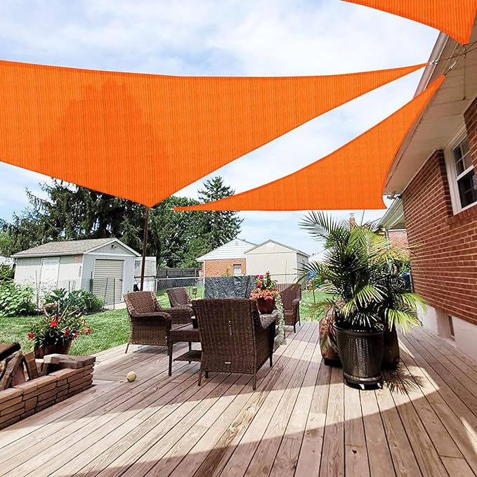 Patio Paradise 5' x 5' x 5' Sun Shade Sail Triangle Canopy Shade Cloth Fabric by Patio