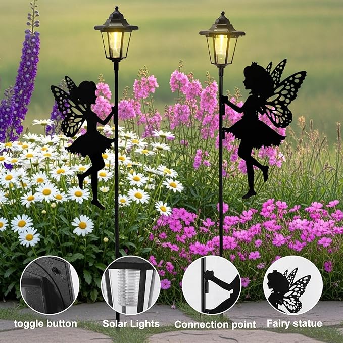 ZKLiLi Fairy Solar Garden Light, Outdoor Garden Fairy Decor Waterproof Large - Image 2