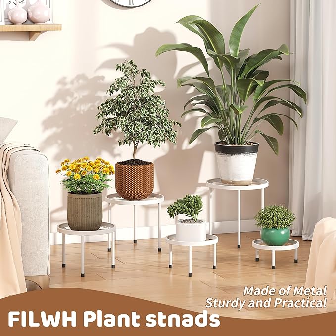 Plant Stand Indoor Outdoor 5 Pack Heavy Duty Metal Stand Multiple Plants - Image 5