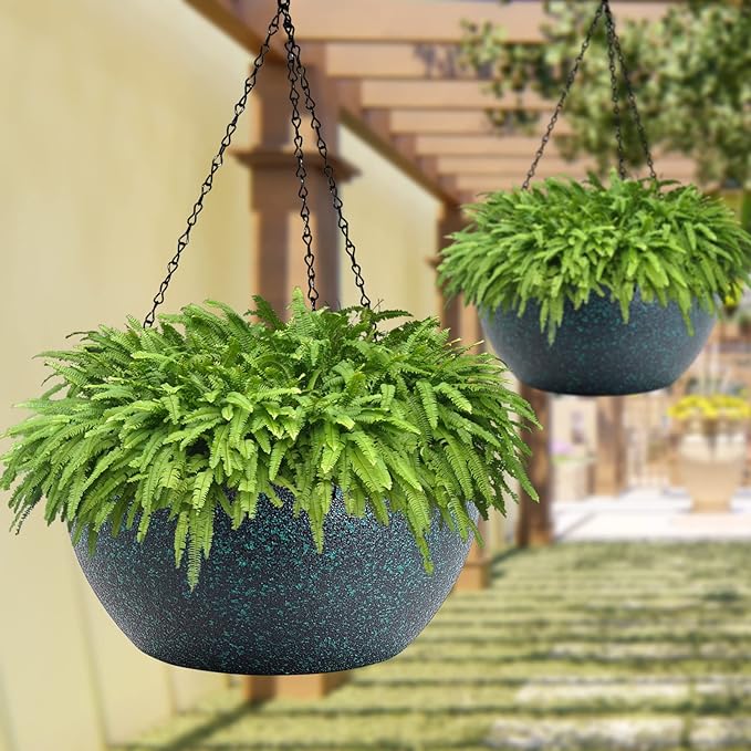 WOUSIWER 13 inch 2 Pack Large Hanging Planters - Image 5
