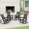 LUE BONA Outdoor Rocking Chairs Set of 4, Weather Resistant HDPS Poly Rocker by LUEBONA