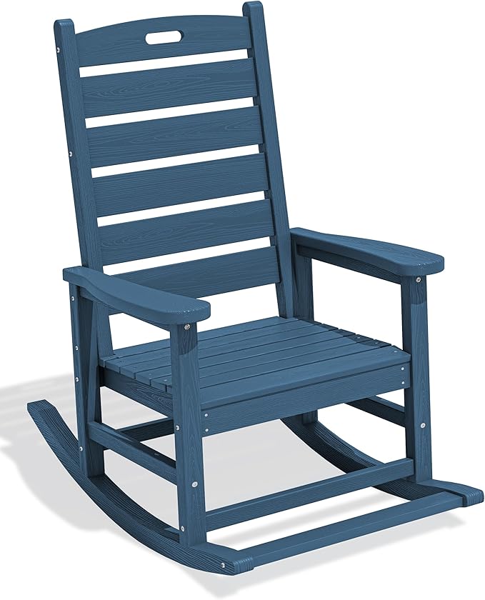 SERWALL Oversized Outdoor Rocking Chair, HDPE Patio Rocking Chair by SERWALL
