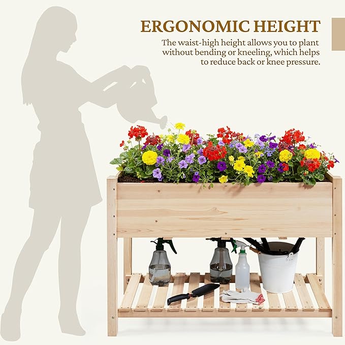 Yaheetech 47x23x32in Wooden Raised Garden Bed - Image 7