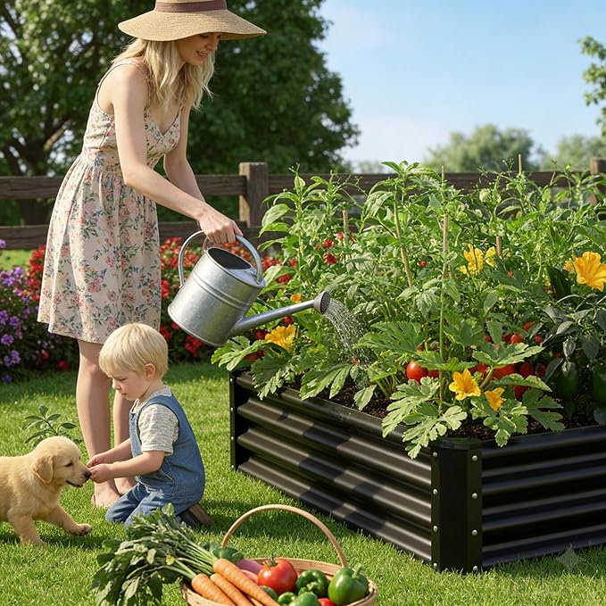 8x4x1ft Raised Garden Beds Outdoor Kit, No Support Rod, Metal Raised Garden Beds - Image 5