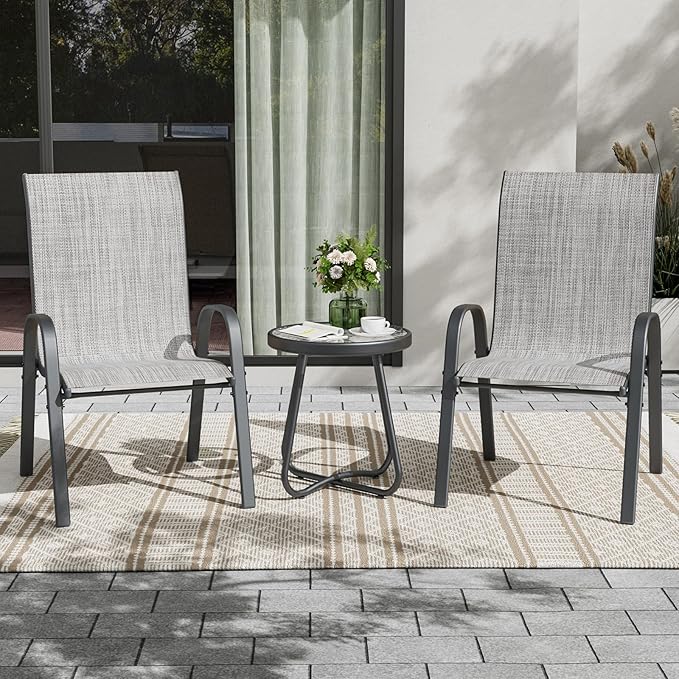 UDPATIO Patio Chairs Set of 2, Stackable Outdoor Dining Chairs - Image 2