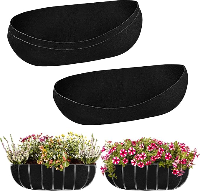 3PCS 24 Inch Planter Basket Liners Fabric Window Box Liners Felt Trough Planter by Emsiok