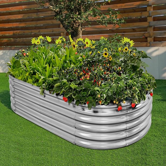 Land Guard 4×2×1.5ft Galvanized Raised Garden Bed Kit, Galvanized Planter - Image 4