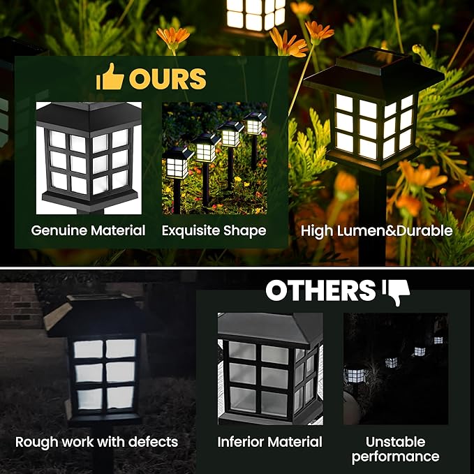 GIGALUMI Solar Outdoor Lights, 12 Pack LED Solar Lights Outdoor Waterproof - Image 6
