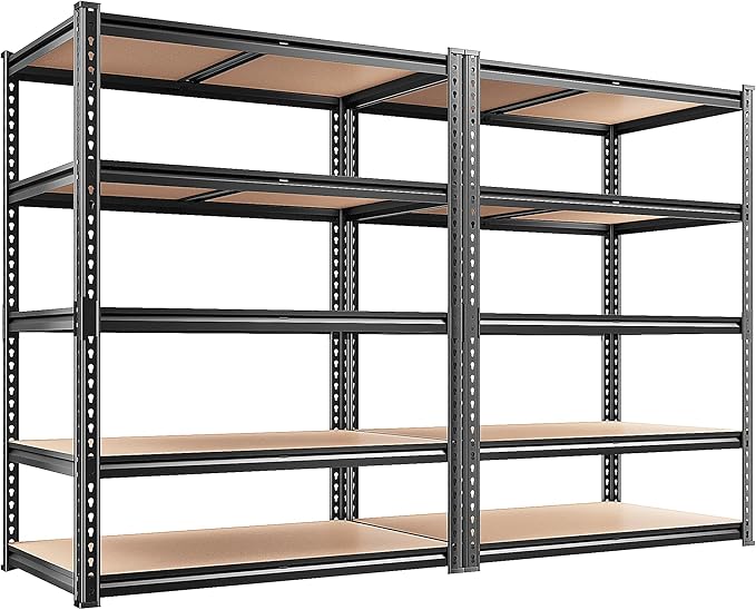 REIBII 2400LBS Storage Shelves 5 Tier Garage Shelving Heavy Duty, Adjustable by REIBII