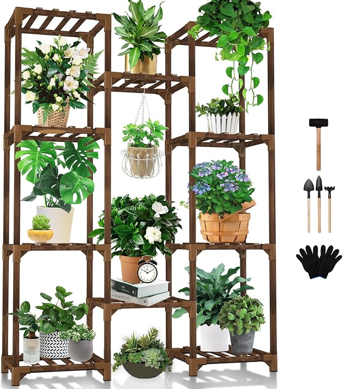 Uneedem Plant Stand Indoor Outdoor, Tall Plant Shelf by Uneedem