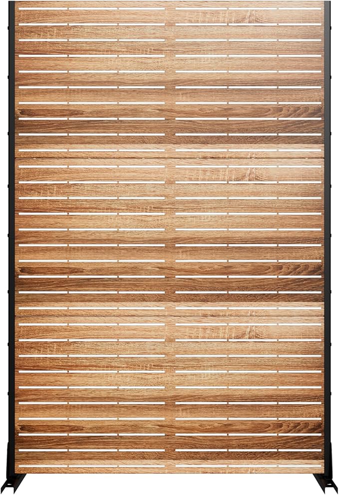 Casaphoria Metal Privacy Screen Outdoor, Wood Color - Image 7