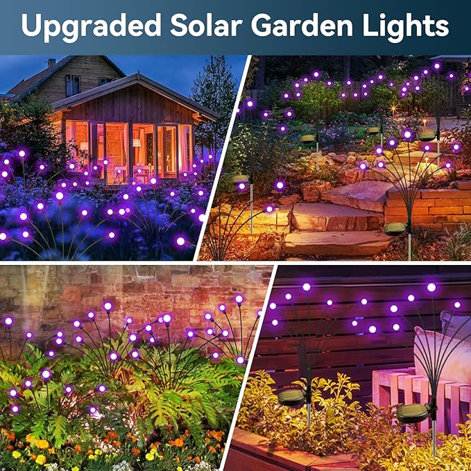 Solar Garden Lights Outdoor Waterproof, 4 Pack 32 LED Swaying Light Firefly - Image 5